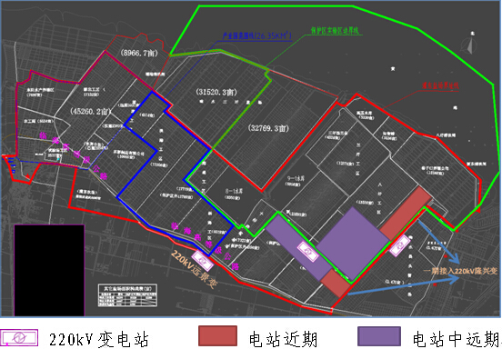 盐城灌东光伏电站建设大型地面电站与渔光互补电站、变电站布局图